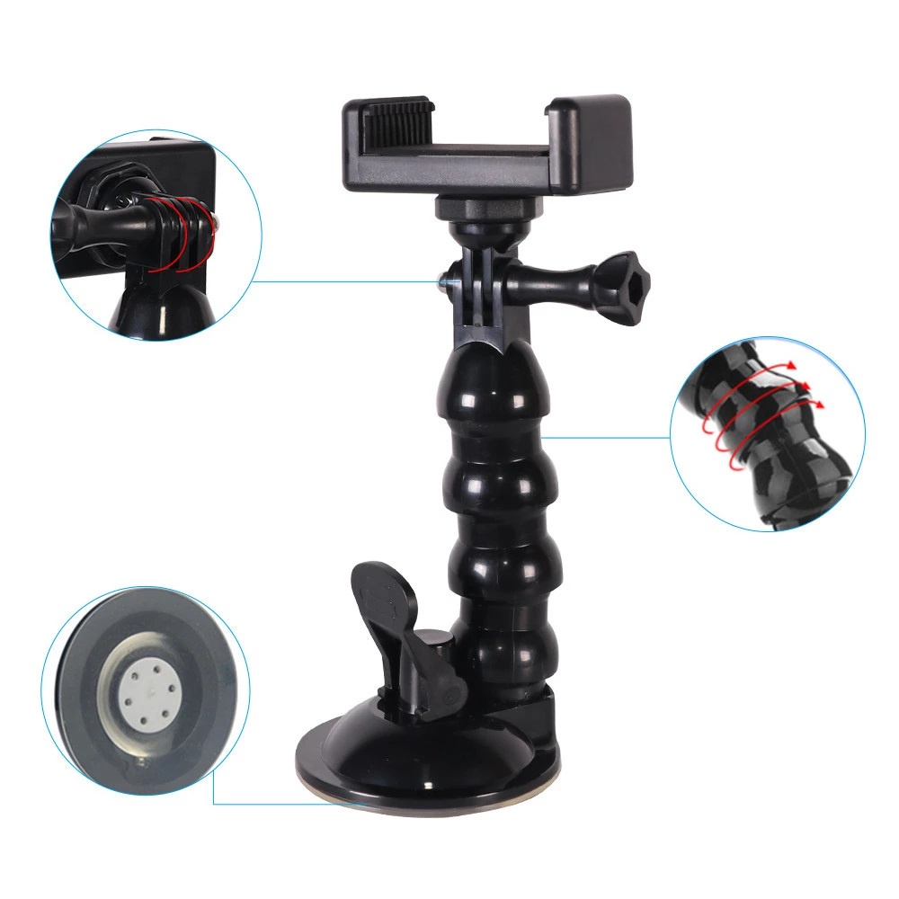 Giá Đỡ Điện Thoại Cửa Hít Quay Video, Xem Maps Trên Ô Tô, Gắn Taplo Kính Kẹp Chắc Chắn