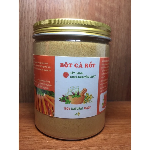 Bột cà rốt sấy lạnh nguyên chất (hộp 500g), bột củ cà rốt, thơm ngon, bổ dưỡng, cam kết chất lượng, bảo hành sản phẩm