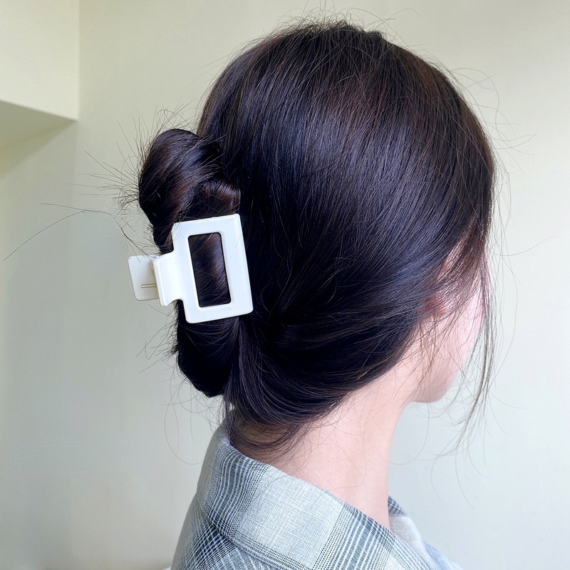 Kẹp tóc acrylic hình trái tim/hình vuông cho nữ thời trang Hàn Quốc