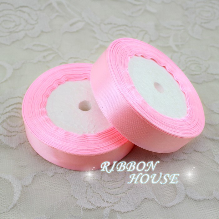 Cuộn Dây Ruy Băng Màu Hồng 22m Dùng Trang Trí Tiệc Cưới / Giáng Sinh