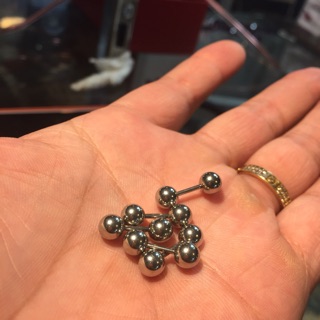 Combo 10 khuyên chuỳ bi 1.2x6x6mm