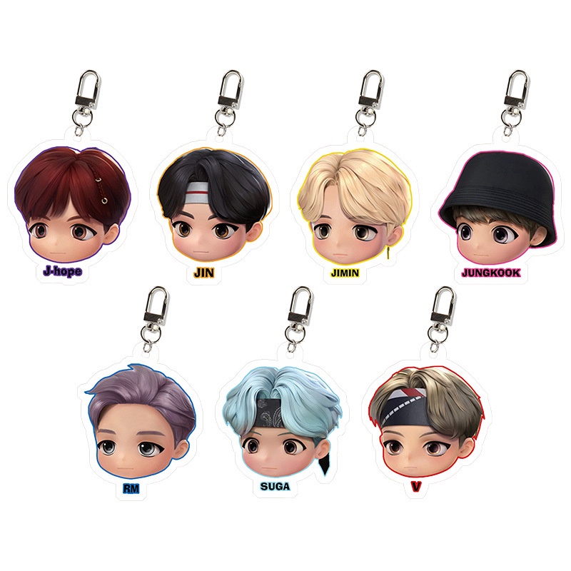 Móc Khóa Hình Nhân Vật Hoạt Hình BTS Dễ Thương