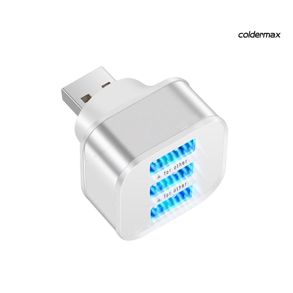 Bộ Chia Cáp Sạc Usb 3 Trong 1 Có Đèn Led Cho Điện Thoại / Pc / Laptop
