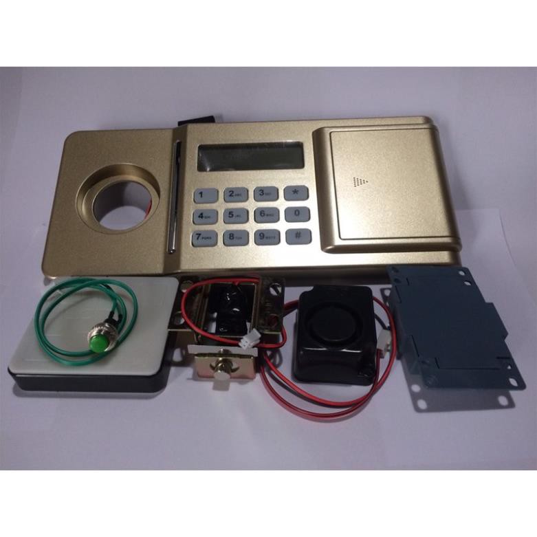 KHÓA MÃ SỐ ĐIỆN TỬ KÉT SẮT PIN NGOÀI - ZA8002 - 300gr - màu vàng - Nhập Khẩu