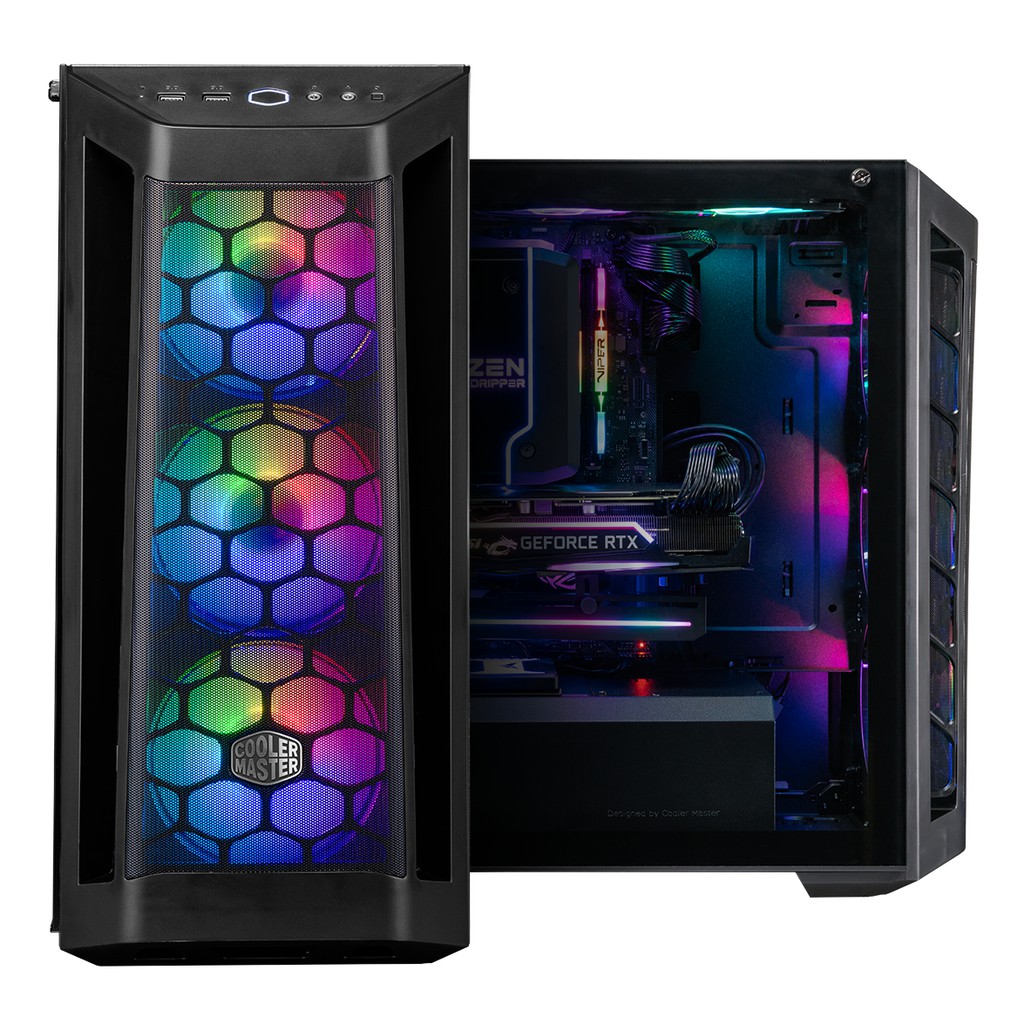 Vỏ Case Máy Tính Cooler Master MasterBox MB511 TG ARGB - Hàng chính hãng BH 24 tháng, kèm sẵn 3 quạt tản nhiệt LED Argb