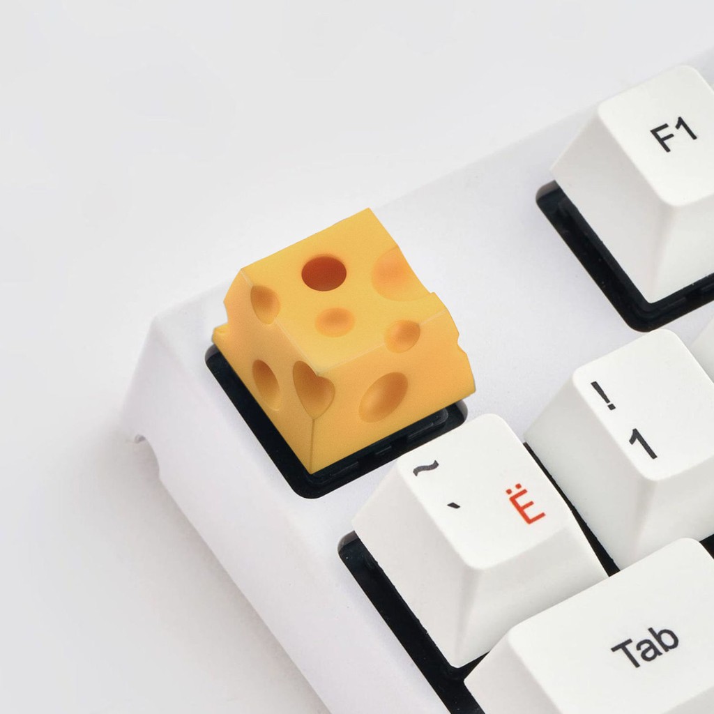 ✑Bàn phím cơ cá tính keycaps duy nhất keycap nhựa dẻo dễ thương keycap phomai có thể tùy chỉnh màu vàng nhạt