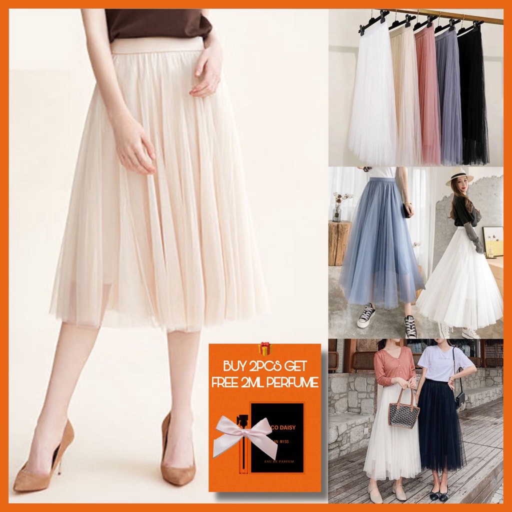 Chân Váy Lưới Chữ A Lưng Cao Xếp Ly Thời Trang Cho Nữ