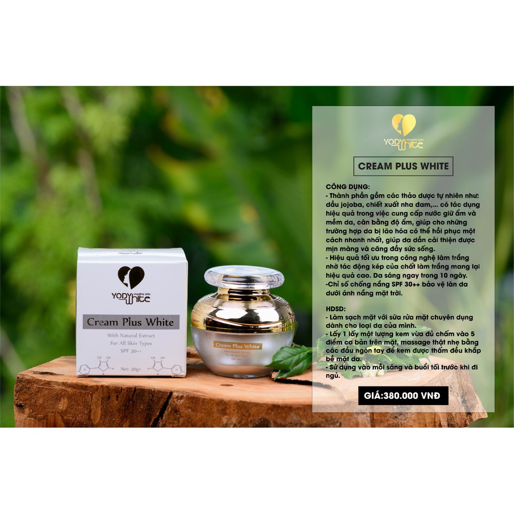 ⚡Kem Cream Plus White chống nắng da nhờn Yody White Phương Anh