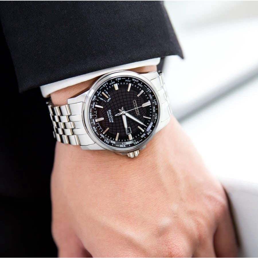 Đồng Hồ Nam CITIZEN BX1000-57E WORLD TIME ECO-DRIVE DÂY KIM LOẠI CHÍNH HÃNG