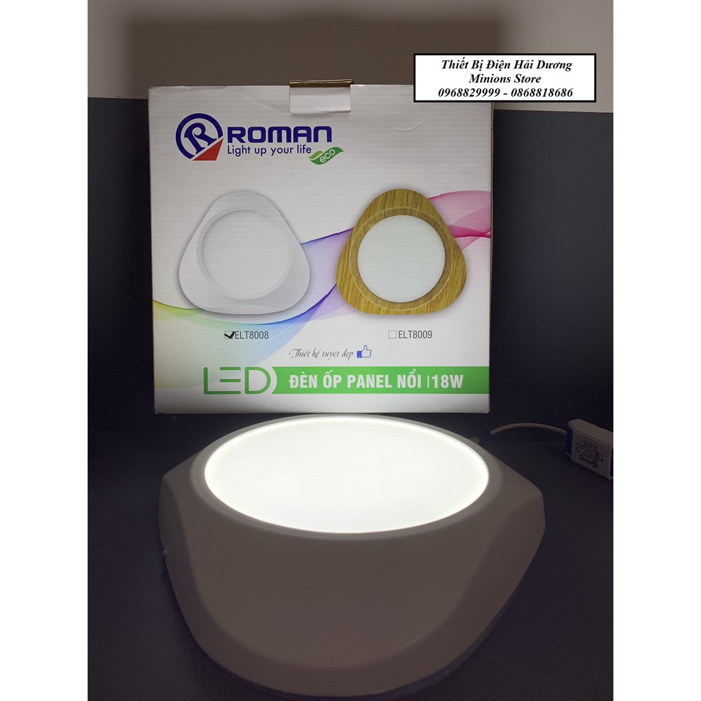 ĐÈN ỐP NỔI PANEL LED ROMAN ELT8008/ELT8009 18W