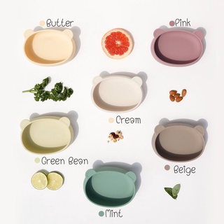 Bát/đĩa ăn dặm hình gấu silicone cao cấp cho bé Bluemama Modui Hàn Quốc