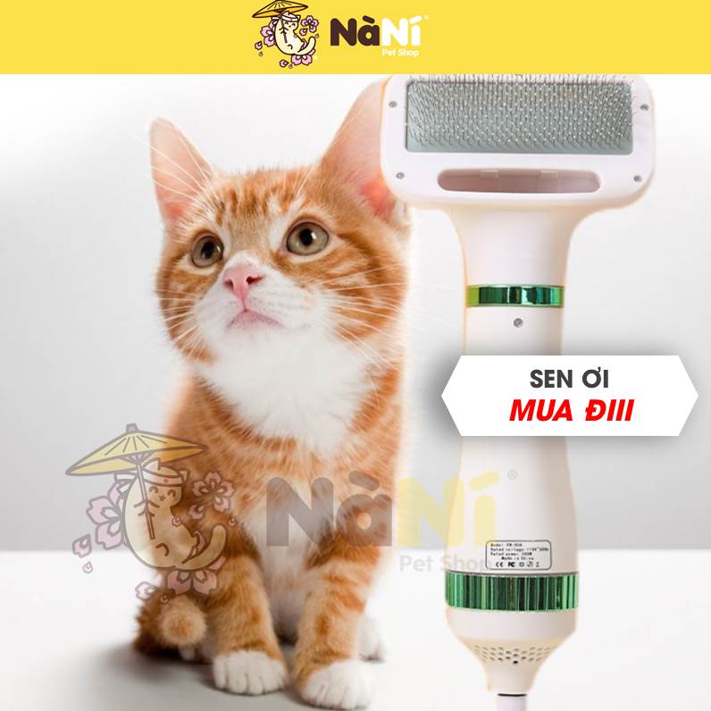 Máy sấy lông chuyên dụng chó mèo, thú cưng, tích hợp lược kim chải lông cho pet - Sấy khô nhanh từ 10p - Nà Ní Pet Shop