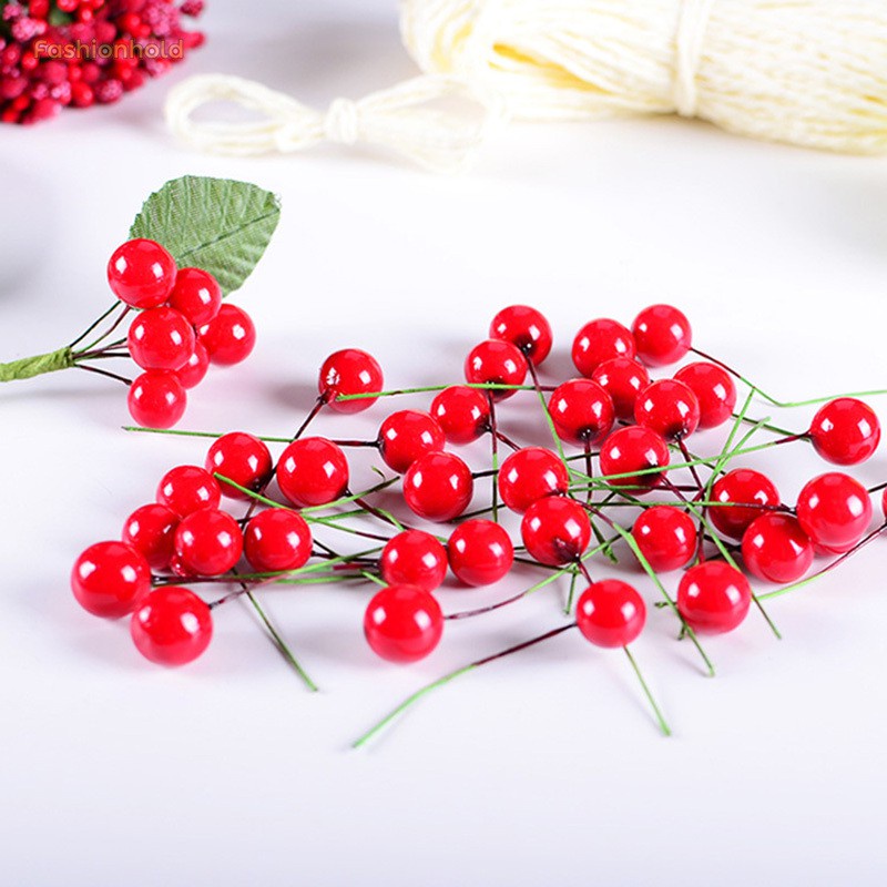 100pcs Simulation Cherry Small Red Fruit Foam DIY Christmas Tree Decoration For Home