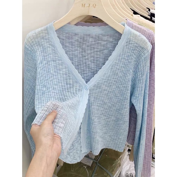 Áo khoác len mỏng cardigan nhiều màu siêu xinh mặc mát cho mùa hè
