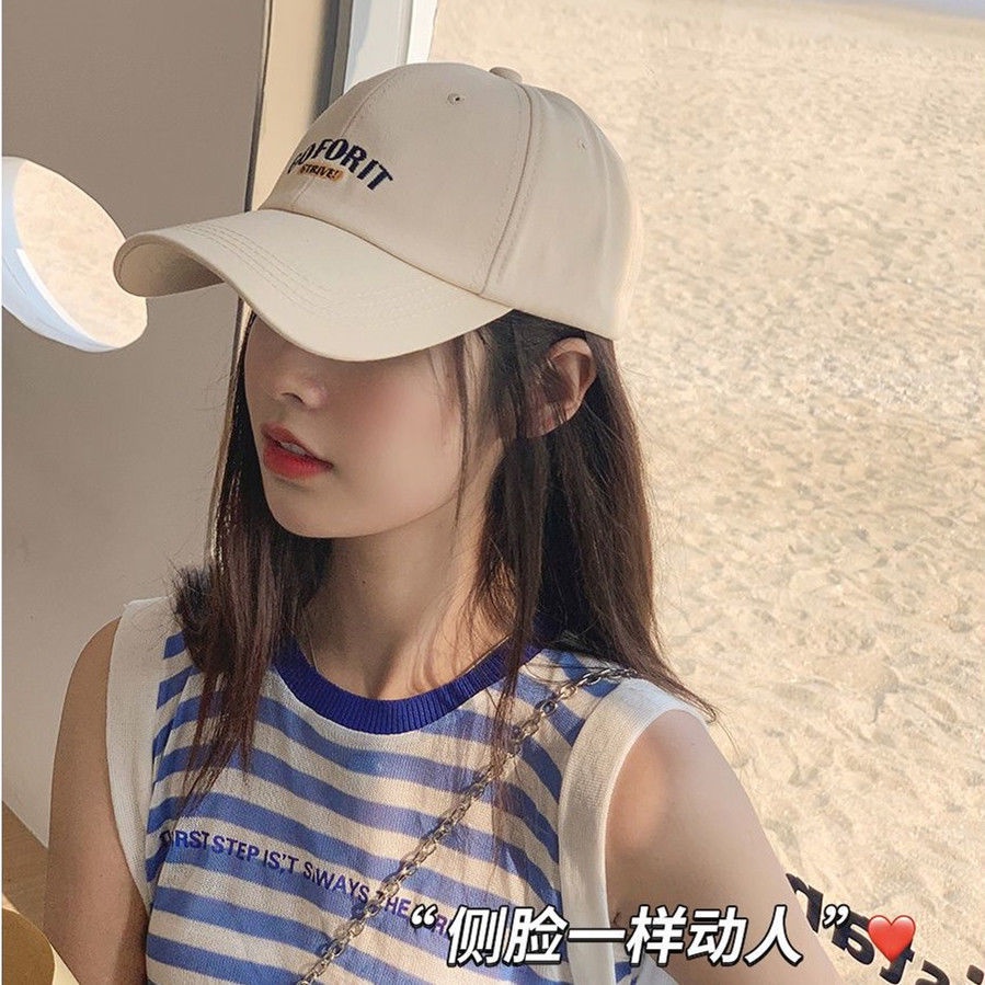 Jiashucheng Mũ Lưỡi Trai Thêu Chữ Phong Cách Hàn Quốc Thời Trang Mùa Hè Mới Cho Nữ