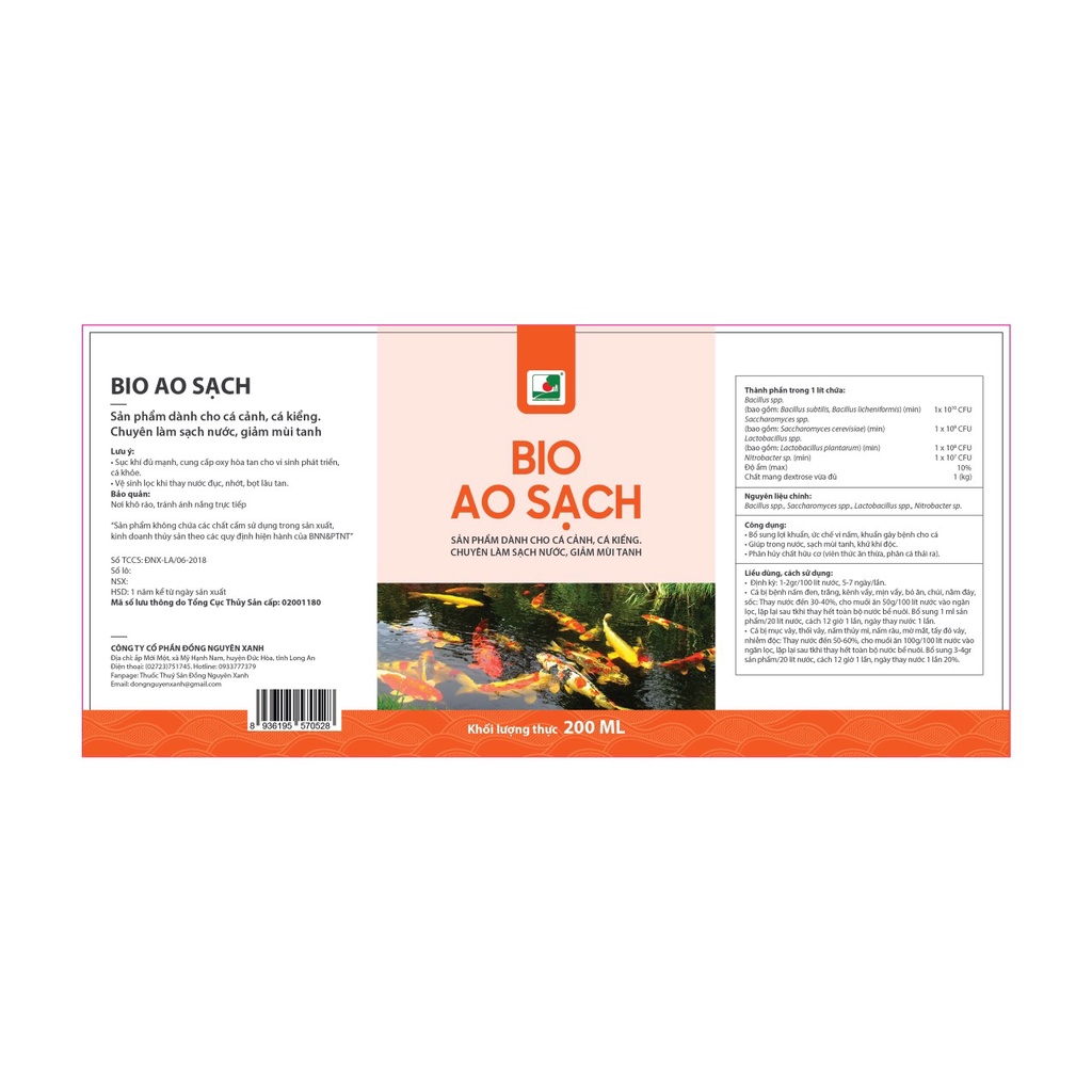 LÀM SẠCH NƯỚC, GIẢM MÙI TANH CHO AO CÁ CẢNH - BIO AO SẠCH DÀNH CHO CÁ CẢNH - MEN BỘT