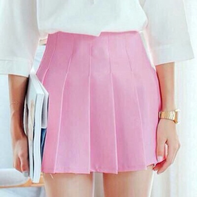 🌙 Suteki Openning: Chân váy ngắn thủy thủ Tennis xếp li Kaki lưng cao có quần trong Ulzzang màu trơn | BigBuy360 - bigbuy360.vn