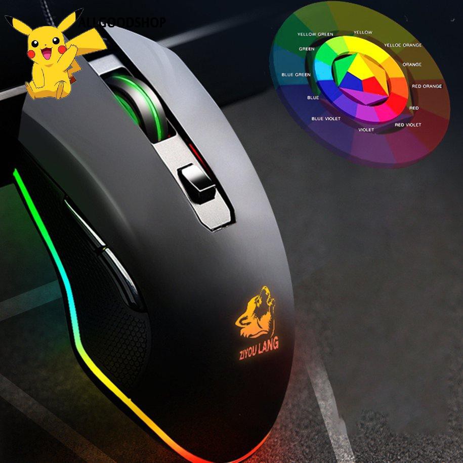 all} Chuột Máy Tính Free Wolf V1 LED RGB Chơi Game Tự Động Đổi Màu Cực Đẹp