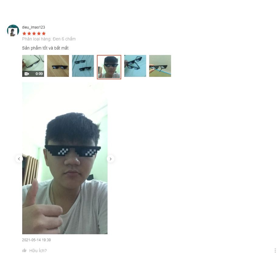 Kính Thuglife 6 Chấm Kính Mắt Nam Nữ MINECRAFT - Thug Life Thời Trang 6 Chấm 2 Màu Đen Và Hồng