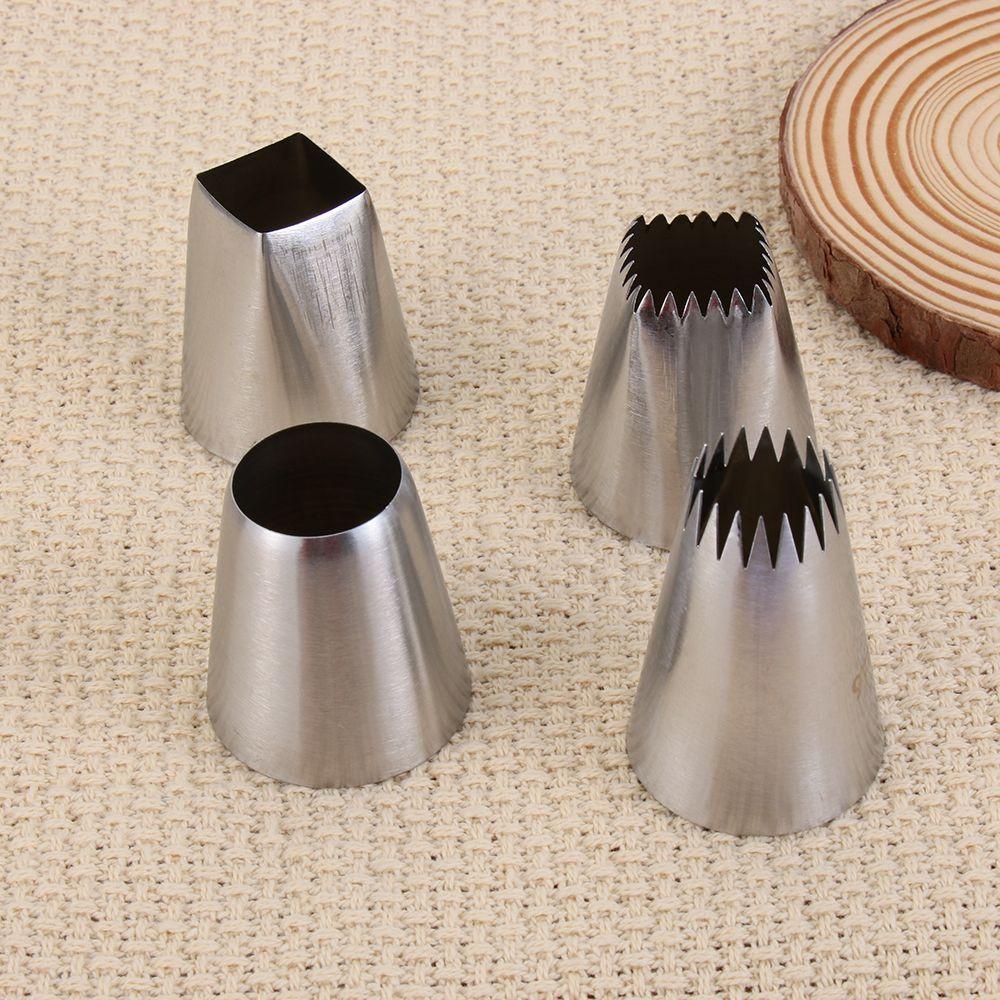 DIACHAVN Set 4 Đuôi Bắt Bông Kem Trang Trí Bánh Bằng Thép Không Gỉ