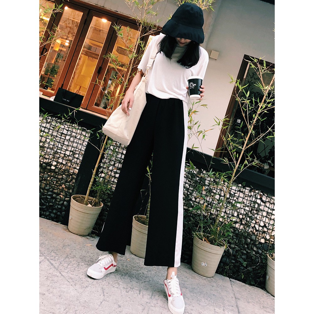 Quần voan chiffon sọc hai bên (Q14) - Hàng có sẵn