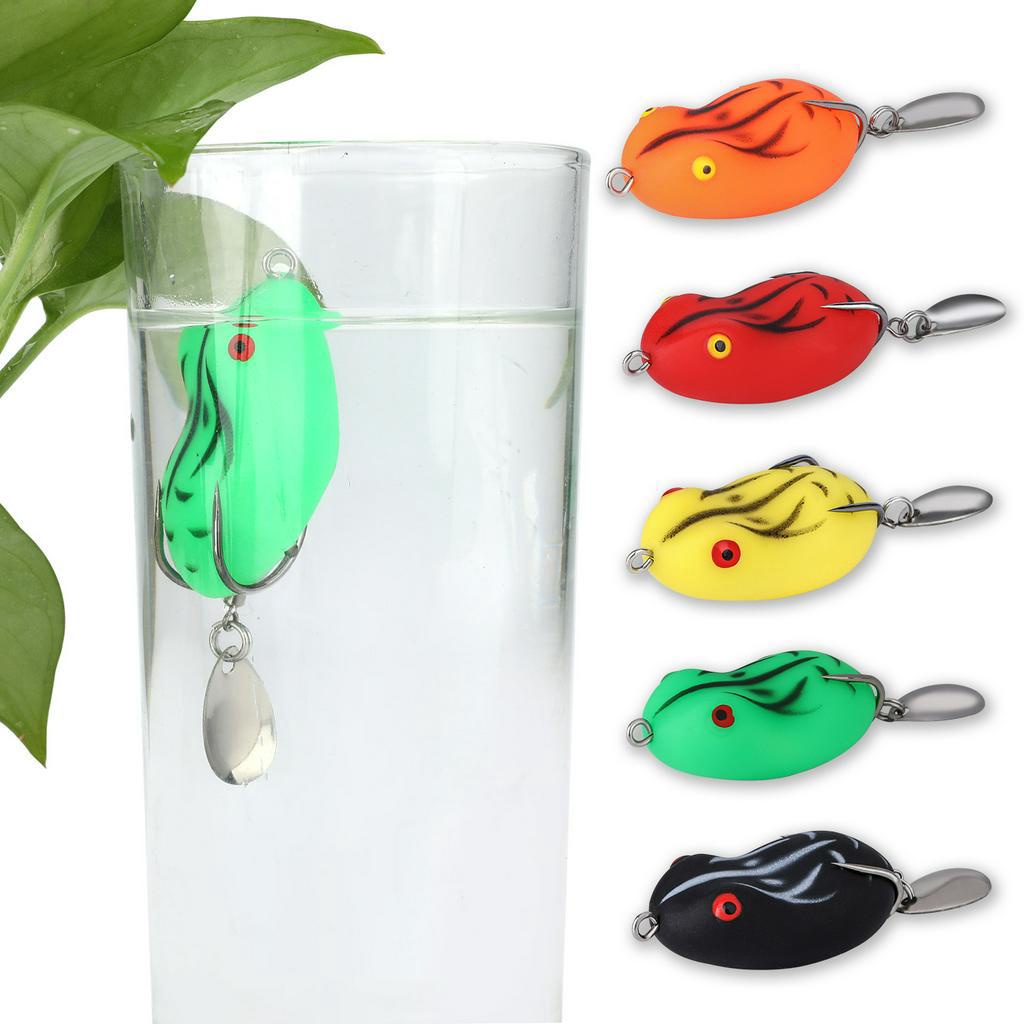 Mồi câu cá nhân tạo bằng silicone mềm hình chú ếch Sougayilang 14g có móc thả