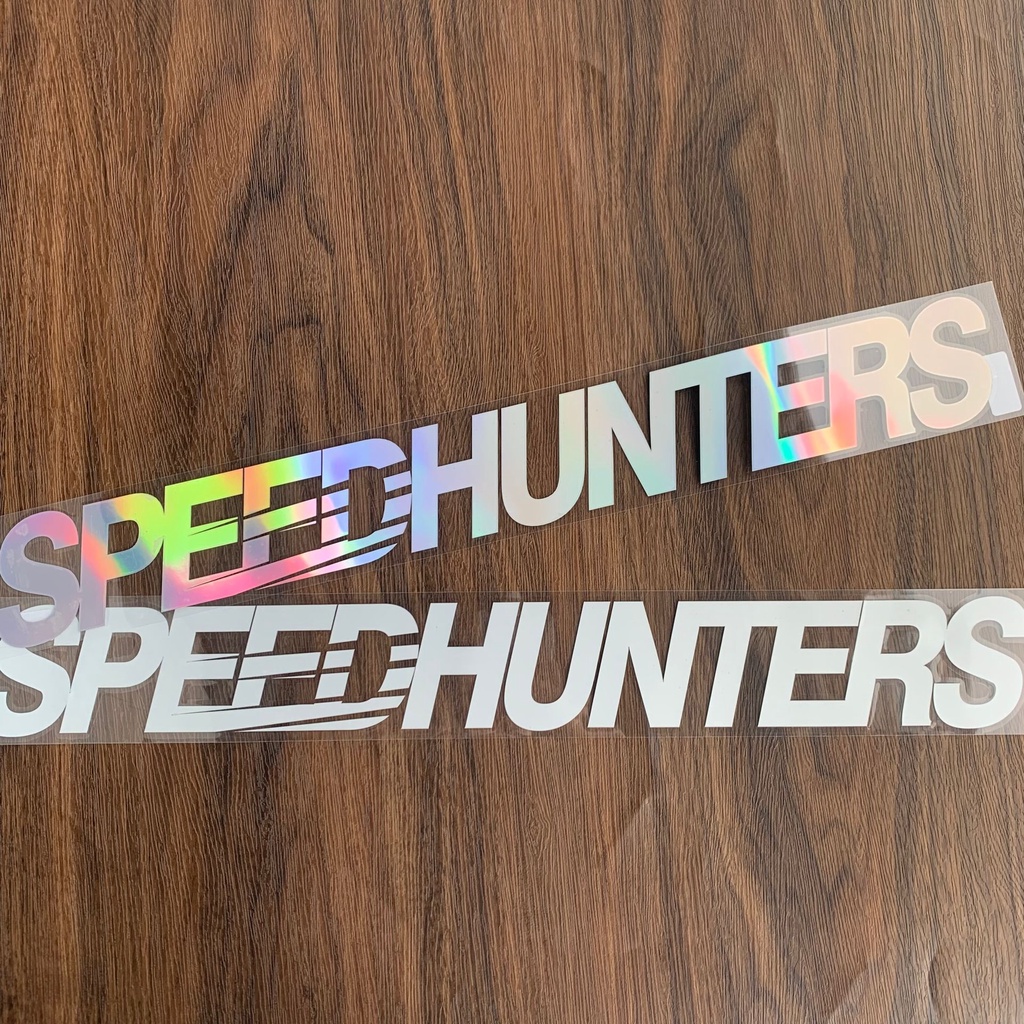 Decal Vinyl In Chữ Speed Hunters Dán Kính Chắn Gió Xe Hơi