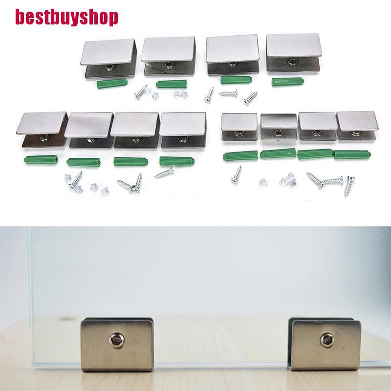 Set 4 Kẹp Inox Vuông 6-12mm Chuyên Dụng Cho Khung Kính