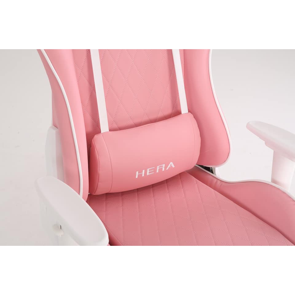 Ghế Gaming Streamer E-dra EGC244 - Hera màu hồng - trắng