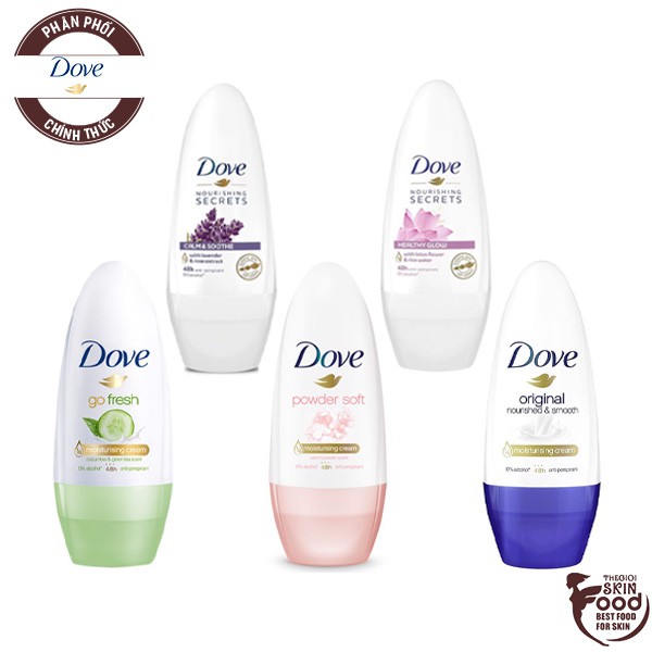 Lăn Khử Mùi Hương Phấn Dưỡng Ẩm Vùng Da Dưới Cánh Tay Dove 40ml