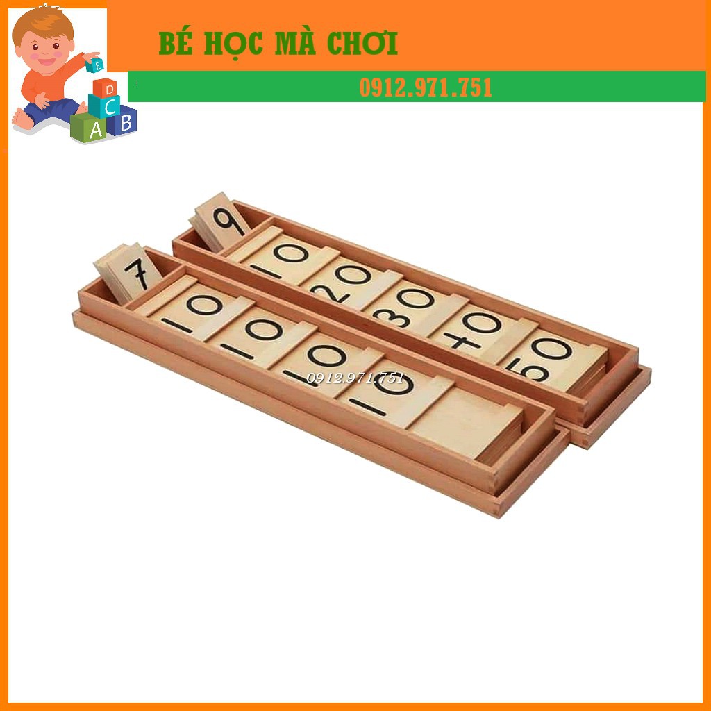 Bộ bảng hàng chục loại TO CHUẨN - có hộp đựng Giáo cụ Montessori