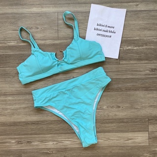 [BKN409] <ÂU> SET BIKINI KHUY NGỰC 5 MÀU (CẠP CAO) [XANH BEO/CAM/HỒNG/XANH MINT/ĐEN LOANG]