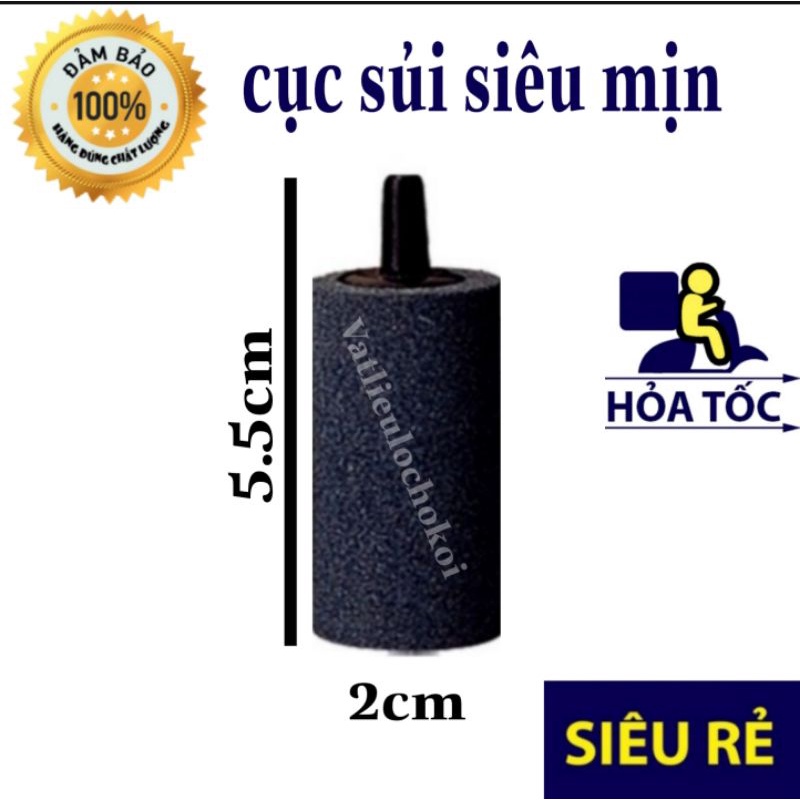 Sủi Oxy Đen Trụ Dài Cao Cấp 5.5Cm - Cục Sủi Oxi Cực Mịn Cho Hồ Cá Cảnh