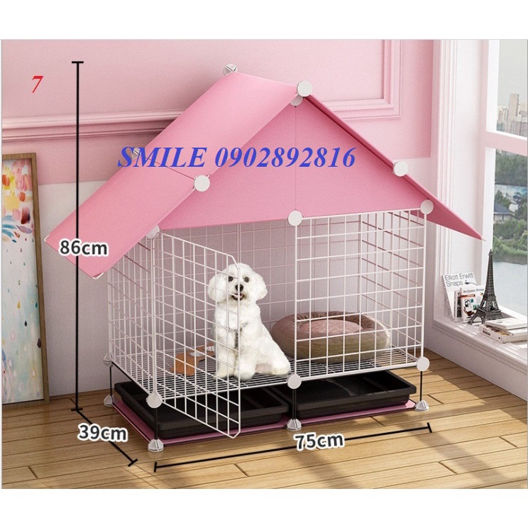 (Tặng kèm khay vệ sinh) Chuồng chó, mèo giá rẻ lắp ghép lưới sắt đa năng nuôi thú cưng thỏ, bọ ú, sóc