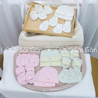 Set 2 Mũ , Bao Chân , Bao Tay Nous Dành Cho Bé Sơ Sinh