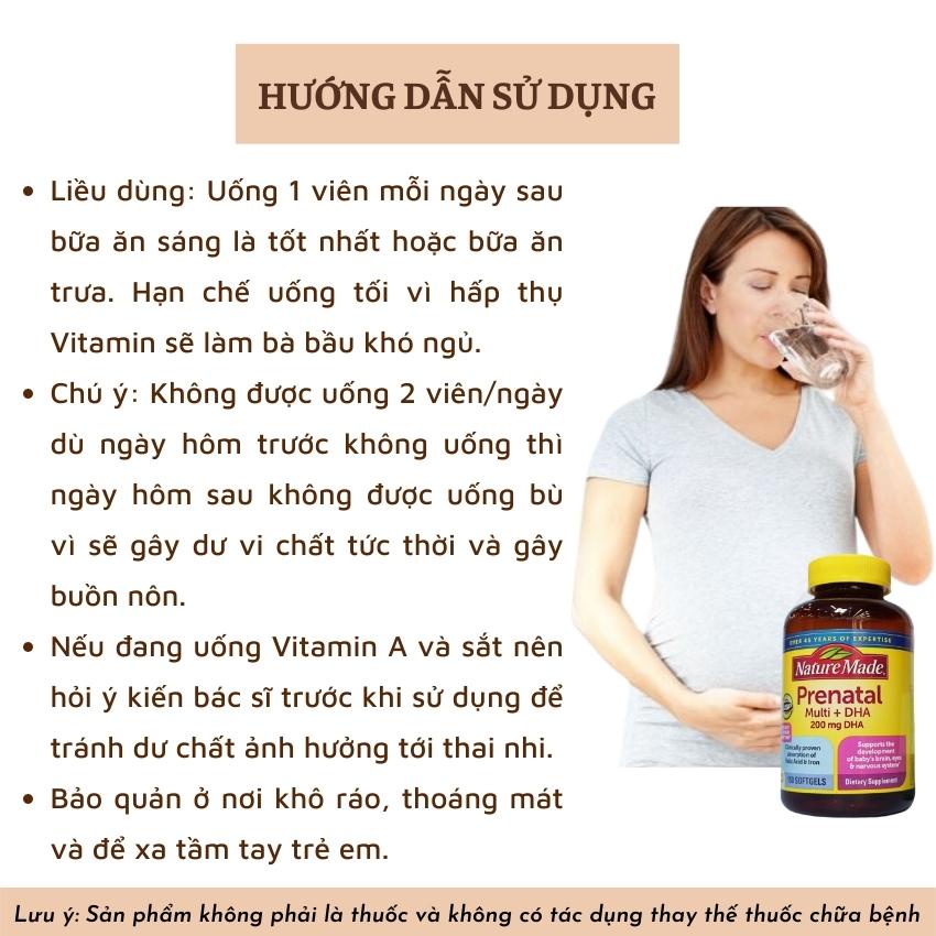 Viên Uống Prenatal Multi DHA Nature Made Vitamin tổng hợp Cho Bà Bầu -HÀNG CHÍNH HÃNG- [150 Viên]  - Mẫu Mới