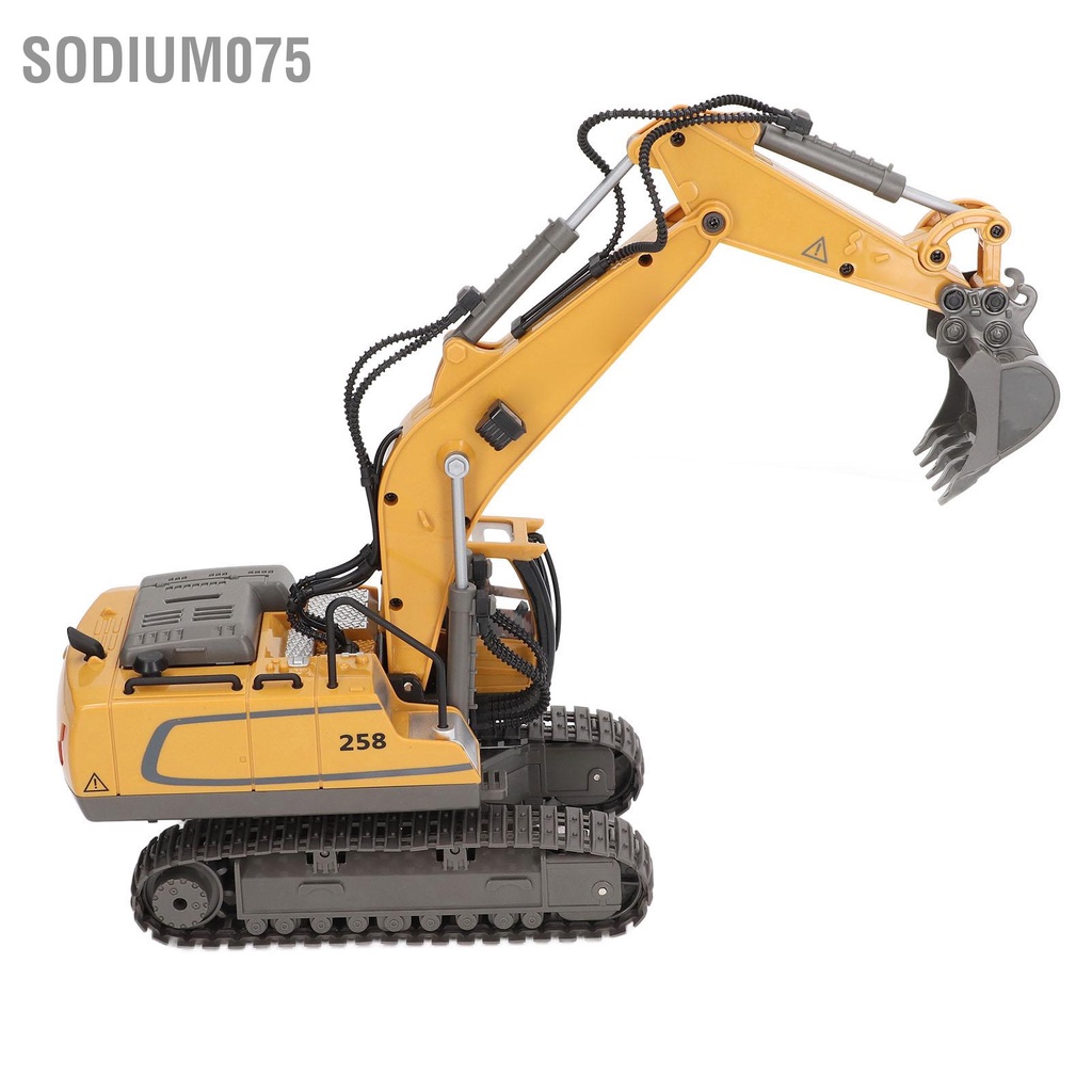 Có thể bán buôn 1:20 Scale Điều khiển từ xa Máy xúc xây dựng Nhạc nhẹ 11 kênh Đồ chơi RC 2.4Ghz Sodium075 Hàng giao ngay