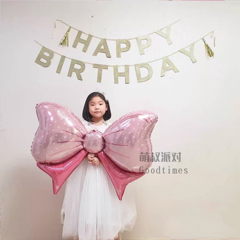 Bong Bóng Nơ Hồng Xanh Pastel Đáng Yêu Trang Trí Sinh Nhật - Yori Party