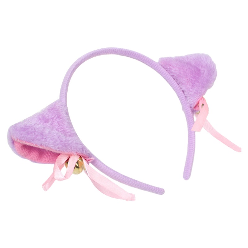 Băng đô cài tóc hình tai mèo đính nơ phong cách lolita nhiều màu tuỳ chọn