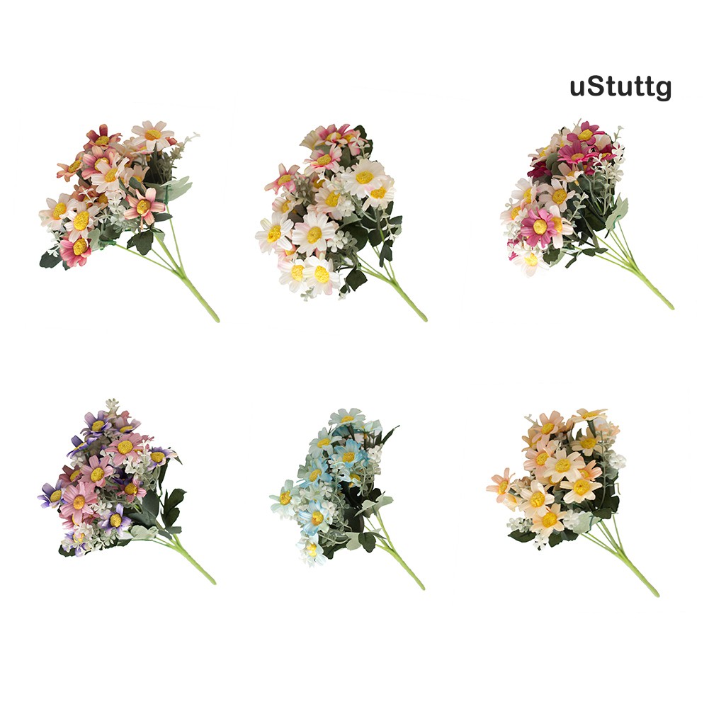 /U 1 Bouquet Artificial Coreopsis Plastic Fake Flower Home Hotel Shop Decoration