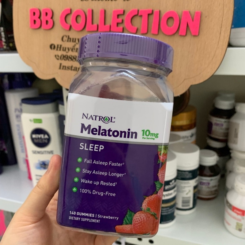 KẸO NATROL MELATONIN 10mg KẸO HỖ TRỢ GIẤC NGỦ NGON NHẬP KHẨU MỸ