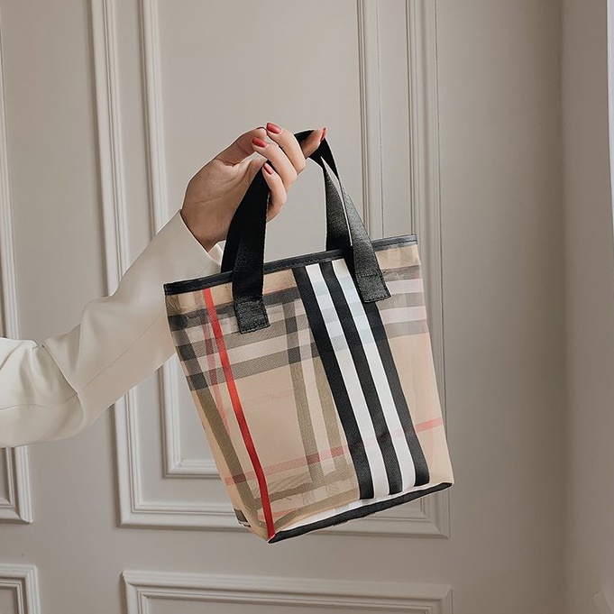 Túi xách tote vải lưới thân thiện với môi trường phong cách cổ điển thời trang cho nữ