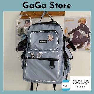 Balo nữ đi học ulzzang hàn quốc, Cặp sách unisex nam nữ viền đen tem difabag.