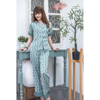 Bộ mặc nhà pijama chất lụa mềm mát không xù không nhăn