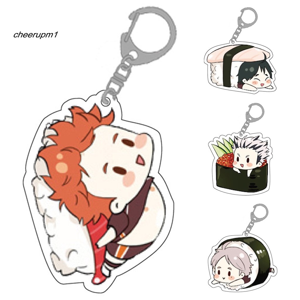 Móc khóa nhựa acrylic hình nhân vật anime Haikyuu Hinata Shoyo dễ thương dùng làm quà tặng