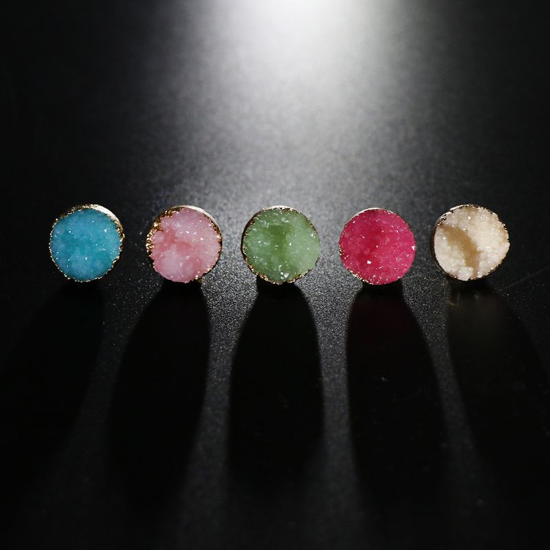 Đôi khuyên tai đính đá tự nhiên thời trang cho nữ