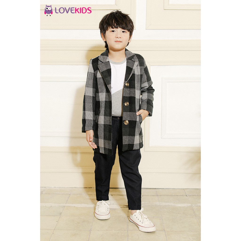 Áo khoác dạ kẻ caro bé trai LKB20CO00201 - Lovekids