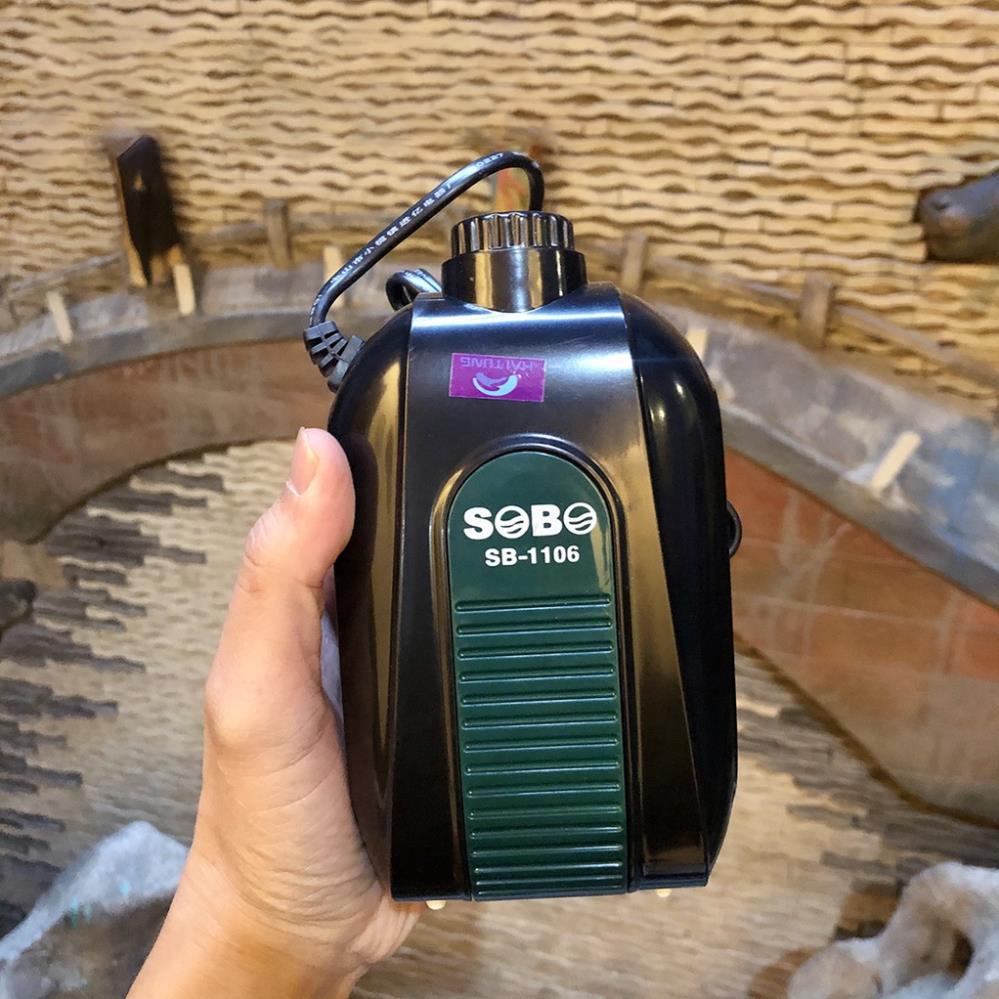 Máy Sục oxy bể cá, máy sủi oxy SOBO SB-1106 2 vòi - Chạy siêu êm