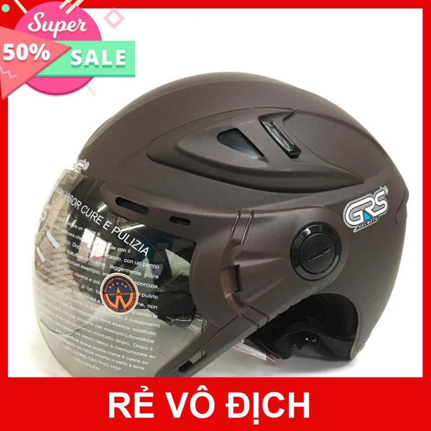 Mũ bảo hiểm 1/2 đầu, nón bảo hiểm kính âm có 2 kính GRS A966k#3, vệ sĩ chống lại tia uv♥️ Shop Uy Tín ♥️