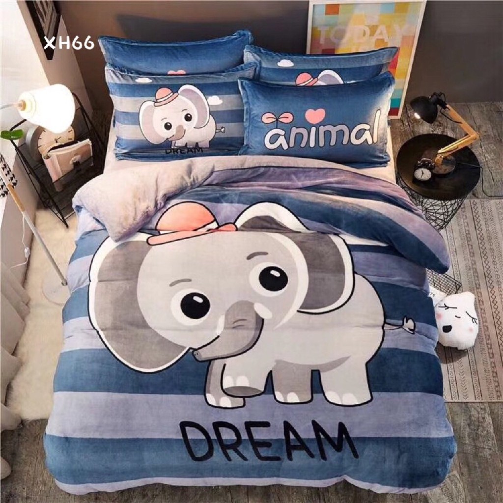 {GIÁ SỈ} Nỉ Nhung 3D Bộ Voi Xanh - hàng uy tín